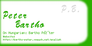 peter bartho business card